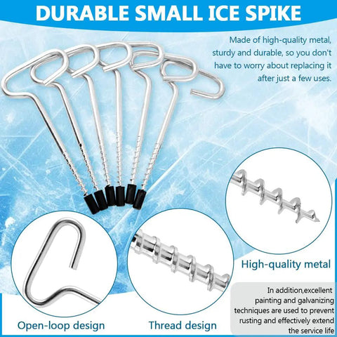 All In One Ice Anchor Tool Kit With Drill Adapter showcasing stainless steel spikes and open-loop design for stability