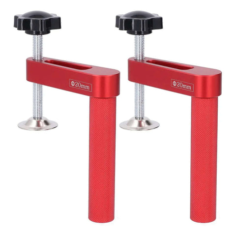 Two Pack 20mm Aluminum Bench Dog Clamps With Fast Hold Down Table Clamp For Woodworking Fits Standard 20mm Dog Holes 600 Pound Clamping Force Silicone Pads Protect Wood Lightweight Portable Clamp Set For Milling And Sanding