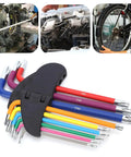 Durable Hex Wrench Star Key Set With Color Coding For Tough Furniture Assembly And Fast DIY Repairs Featuring Heavy Duty Steel Construction For Ultimate Grip, 9pc Torx set