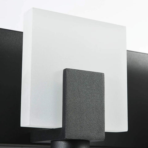 Close-up of Matte Black Dimmable LED Vanity Lights For Bathroom Above Mirror Kit With Four Fixtures Sleek Bright LED Bar