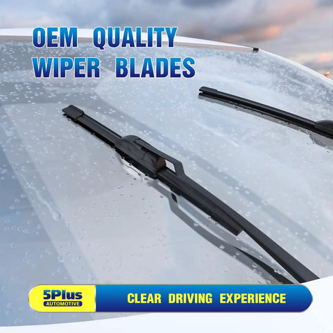 Beast Mode Waterproof Windshield Wiper Blades For Ford Explorer 2011 To 2024 shown on windshield with rain, OEM quality beam blades.