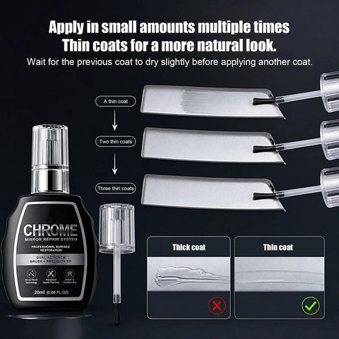Top Tier Silver Wheel Repair Paint Delivers Dope Chrome Restoration Coverage To Knock Out Curb Rash And Shield Alloy Wheels From Daily Road Wear application guide with product bottle and coated samples.
