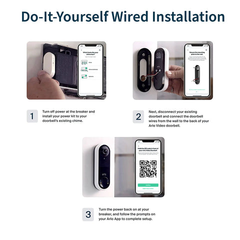 Steps for installing Hardwired Video Doorbell With HD Video And 180 Degree Field Of View Night Vision Two Way Audio Front Door Security Cam Easy Install Using Your Existing 16 to 24 Volt Chime Wiring Black AVD1001B