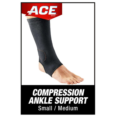 Compression Ankle Support Sleeve For Sprains And Strains, Breathable Material With Airflow, Ergonomic Go To Fit, Gray, Size Large/XL, 1 Pack