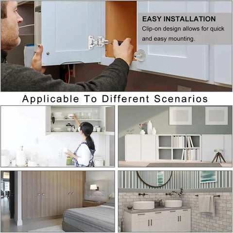 2 Pack Cabinet Door Hinges With Hydraulic Damping Soft Close Silent Wardrobe Hidden Hinges With Screws in various settings