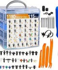 1295 Piece Bumper Clip Kit For Land Rover Range Rover Sport II 2013 2022 With No Sweat Fastener Remover Durable Plastic And Metal Clips Handy Storage Box: assorted retainer clips, pry tools, and trim remover set