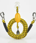 Yellow and green Stainless Steel Bungee Dock Line With Pulley For Boats And Water Sports Beefy Heavy Duty Marine Tow Rope