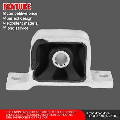 Heavy Duty Engine And Transmission Mount Set Fits Honda Element 2 Point 4 Liter Models showing front motor mount features durable material.