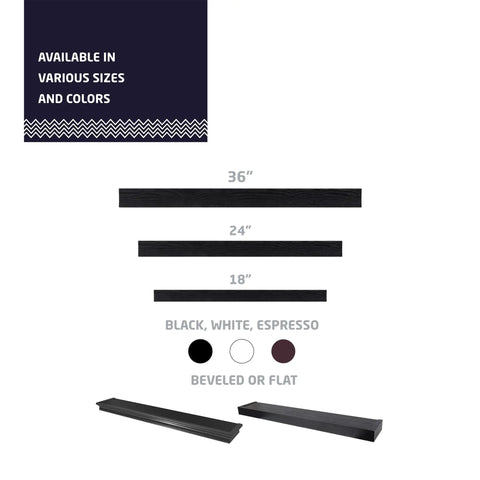 Modern 36 Inch Floating Wall Shelf Holds Up To 25 Lbs No Tools Required For Easy Drywall Installation Flat Black Finish comparison