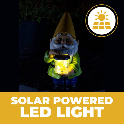 Totally Adorable Jar Garden Gnome With Solar Light Outdoor Decor For Garden Patio And Lawn Sparkling LED Night Light