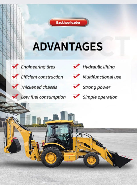 Compact Excavator Backhoe Loader For Landscaping And Construction Mini Wheel Tractor Digger with listed advantages