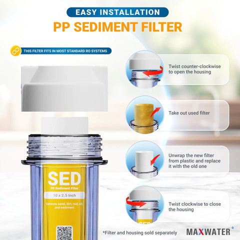 Easy installation guide for 10 Inch By 2.5 Inch 5 Micron Sediment Filter Cartridge For Whole House Water Systems Melt Blown Filtration