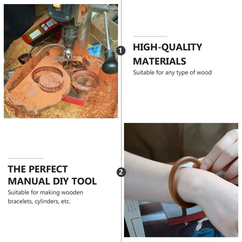 Bracelet Maker Drill Bit Set For Woodworking And Bead Jewelry, 2.4 Inch Carbide Router Bits in use on wood