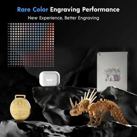 Colorful engravings on metal, plastic, and wood using 30W Laser Engraver Module For DIY Projects Compatible With Ray5 Eye Protection Safe