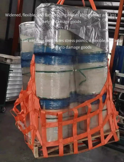 Rugged Cargo Lifting Net For Secure Transport And Construction Tasks 200x200 Cm 2 Ton Capacity 15 Cm Grid holding wrapped goods
