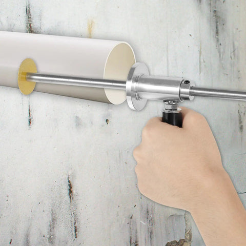 Knockdown Inside Pipe Cutter Kit For Cordless Drills Ships Ready With Heavy Duty Stainless Swapper Blades used on PVC pipe.