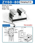 Heavy Duty ZY6080 Four And Five Axis Turntable Fixture Featuring Rock Solid Self Centering Vise For Machining Centers detailed view with dimensions and specifications.