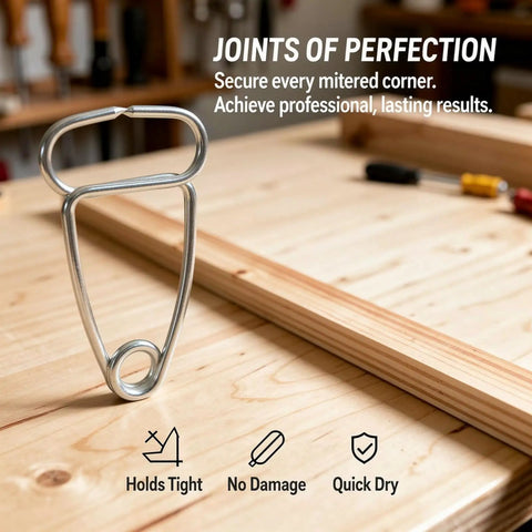 Premium Machify Stainless Steel Miter Spring Clamp Kit For Woodworking Pros, Heavy Duty Grip Fasteners Set With Pointed Tips D Loop And O Loop Designs Perfect For Framing Trims And Crafts Projects That Need Solid Secure Hold, stainless steel clamp