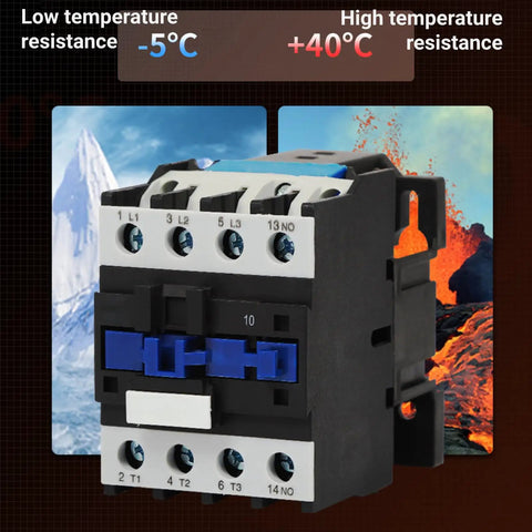 Pro Grade Heavy Duty AC Contactor 18A DIN Rail Mount Normally Open Electric Motor Starter with temperature resistance