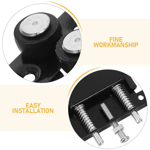 Heavy Duty Sliding Closet Door Roller Kit For Cabinets Wardrobes Rail Pulleys with black nylon wheels and spring mount