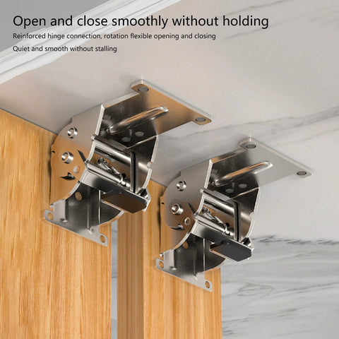 industrial folding workbench hinges installed under table