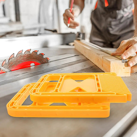 Kickass Woodworking Featherboard Safety Jig For Table Saw And Router Tables Featuring T Slot Rail Adjustable Pressure Grip and Hella Sturdy Shop Gear on workbench.