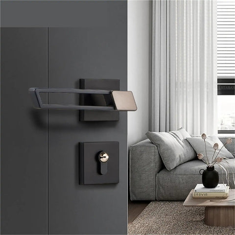 Heavy Duty Zinc Alloy Door Handle Set Pair For Interior Doors With Thickened Panel Pulls Ideal For Bedroom Living Room Locker And Home Use Built To Last Durable Hardware Easy Install Smooth Operation