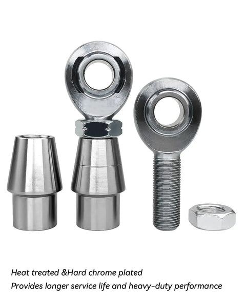 Heavy Duty 5/8 Inch Heim Joints Rod End Kit Built Damn Tough With Hard Chrome Plated Chromoly Steel for suspension linkage.