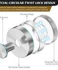 Removable Suction Cup Hooks For Shower And Bathroom Wall with twist lock design, 304 stainless steel, waterproof, two pack silver