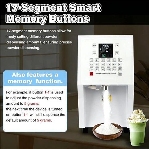 Three Point Five Liter Digital Powder Dispenser With Smart Panel And Auto Dispense 17 Memory Buttons for precise dosing