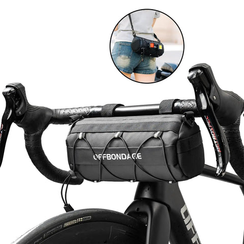 Waterproof Bike Handlebar Bag For Road And Mountain Bikes Front Storage With Shoulder Strap Easy To Clean Artificial Leather Bag