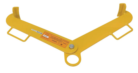 Rock Solid Vertical Drum Clamp Built For Heavy Hauling And Quick Gripping Up To 1000 Lbs Steel Barrels with yellow iron grip design.