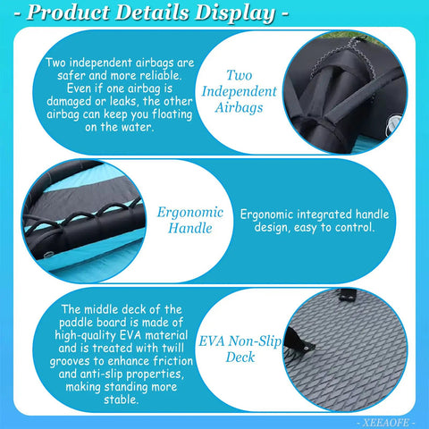 Go Anywhere Packable Inflatable Wing With Hydrofoil features two independent airbags, ergonomic handle, EVA non-slip deck.