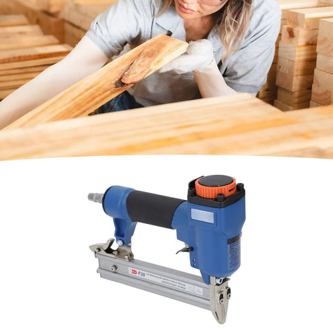 Top Shelf Air Powered 18 Gauge Pneumatic Brad Nailer With Grippy Soft Grip And Knockout Performance For Upholstery Carpentry And Woodworking Projects Supporting Up To 30 Mm Fasteners on a wooden surface.