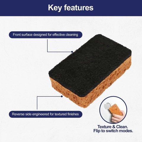 8.6oz Drywall Patch Repair Kit All In One Tool Set texture sponge showing front surface for cleaning and reverse for textured finishes