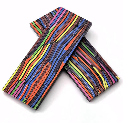 Colorful Knife Handle Slabs Pair For DIY Knife Making Colorful Scales Grips Pearl Resin Polymer Blanks For Crafting Knives Ergonomic Durable