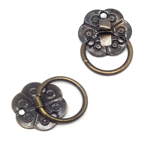 Straight Up Slick Vintage Bronze Ring Drawer Pulls For Cabinets Heavy Duty Metal Knobs With Screws No Fuss Easy Install Retro Furniture Hardware Level Up Your Home Instantly, floral-shaped bronze pulls.