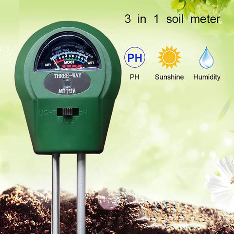 Three In One Soil Tester For Garden And Home With PH Meter Moisture Meter And Light Intensity Gauge No Battery Needed close-up