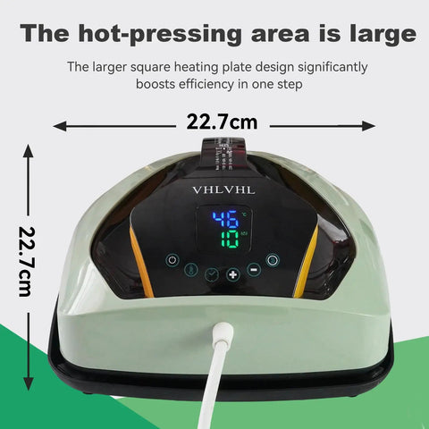 Portable 9x9 Inch Vibration Heat Press For Tees And More With LED Display showing temperature settings