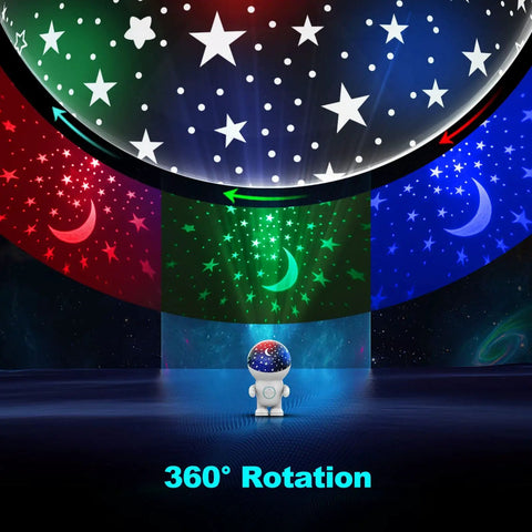 Astronaut Night Light Projector For Kids, 360 Degree Nebula Star Show With 8 Color Modes, Auto Timer, Energy Halo display