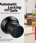 Smart Door Lock With Fingerprint And Keyless Entry, Touchscreen, Bluetooth App Control, And 4 In 1 Access, black B400 on door