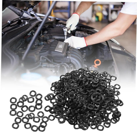 Spring Steel Wave Washer Set 500 Pack Compression Type With Three Wave Design For Solid Load Distribution In Electrical Automotive And Industrial Applications Pre Tempered Flat Wire Uniform Diameters High Elasticity And Anti Loosening Performance on car engine repair