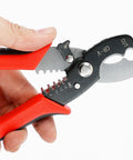 Top Rated 8 Inch Electric Wire Stripper Heavy Duty Cable Cutting Tool Premium Manganese Steel Blade Precision Wire Cutter For Electrical Work with red handle.