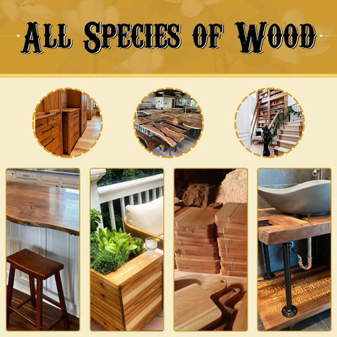 Universal Finish For Wood Leather Plastic Vinyl Metal And More Workhorse All Purpose 9 Oz Jar shown on various wood species