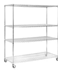 Five Tier Heavy Duty Steel Storage Rack On Wheels With Tool Free Assembly And Massive Capacity For Garage Or Home Use Dimensions 70.87 By 59.76 By 23.98 Inches Mobile Shelving System