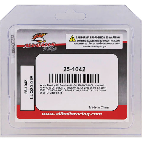 Premium High Performance Wheel Bearing Kit For Suzuki Lt Z400 And Lt 250r Atv 1985 Through 2014 packaging with barcode.