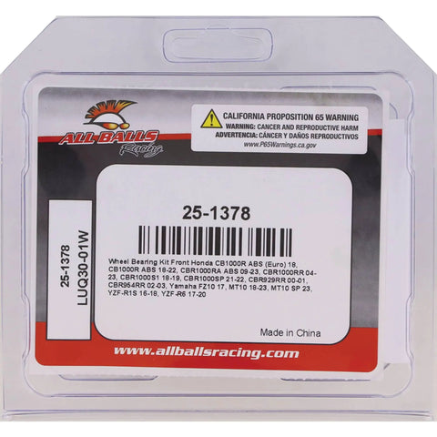 Wheel Bearing Kit 25-1378 For Honda Replacement packaging with barcode and product details