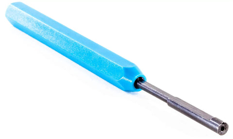 Handy Wire Wrapping Tool For 22 And 24 AWG Wire No Soldering Needed Quick Prototyping Helper, blue handle detail, side view