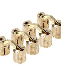 Slick Concealed Barrel Hinge Set For Cabinets And Gift Boxes, Copper Brass Finish, 4 By 2 By 1 Inches, 8mm Pin, 180 Degree Opening, 4 Pack