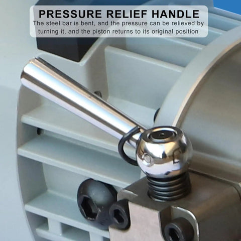 Pressure relief handle on Uwytgf Portable Electric Hydraulic Rebar Bender Machine for adjusting tension during bending.